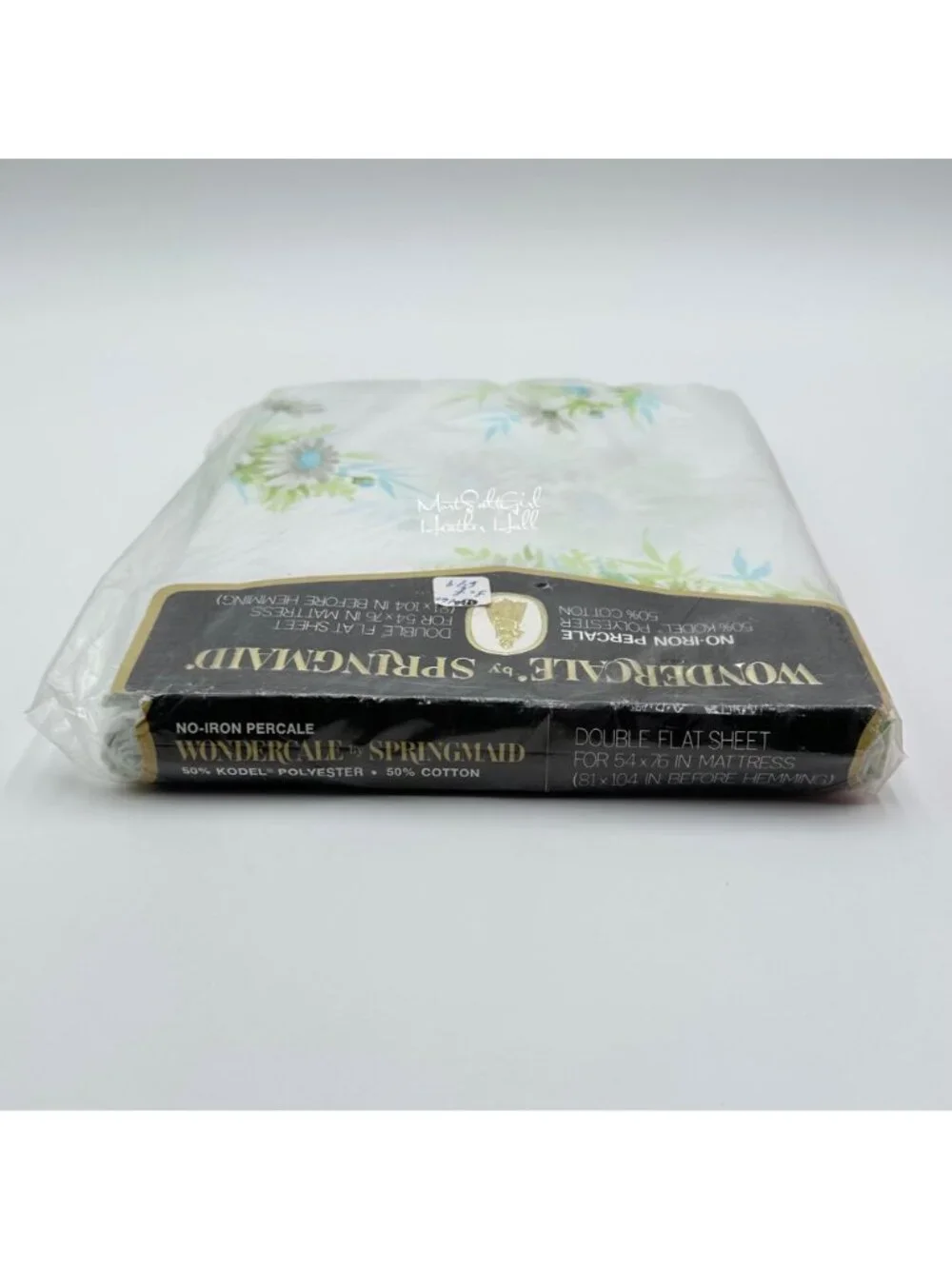 Vintage Springmaid Wondercale Double Flat Sheet Full Size Fresh Daisies Floral